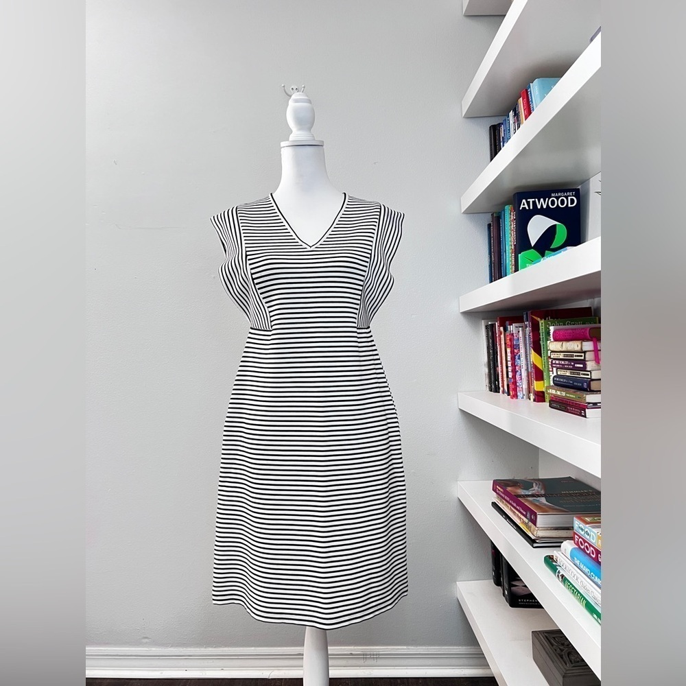 Derek Lam Collective black and white striped dress size 48 - Picture 4 of 16